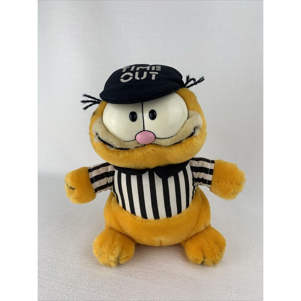 Vintage1978 1981 Dakin Garfield‎ Time Out Umpire Referee Plush Stuffed Toy 8"